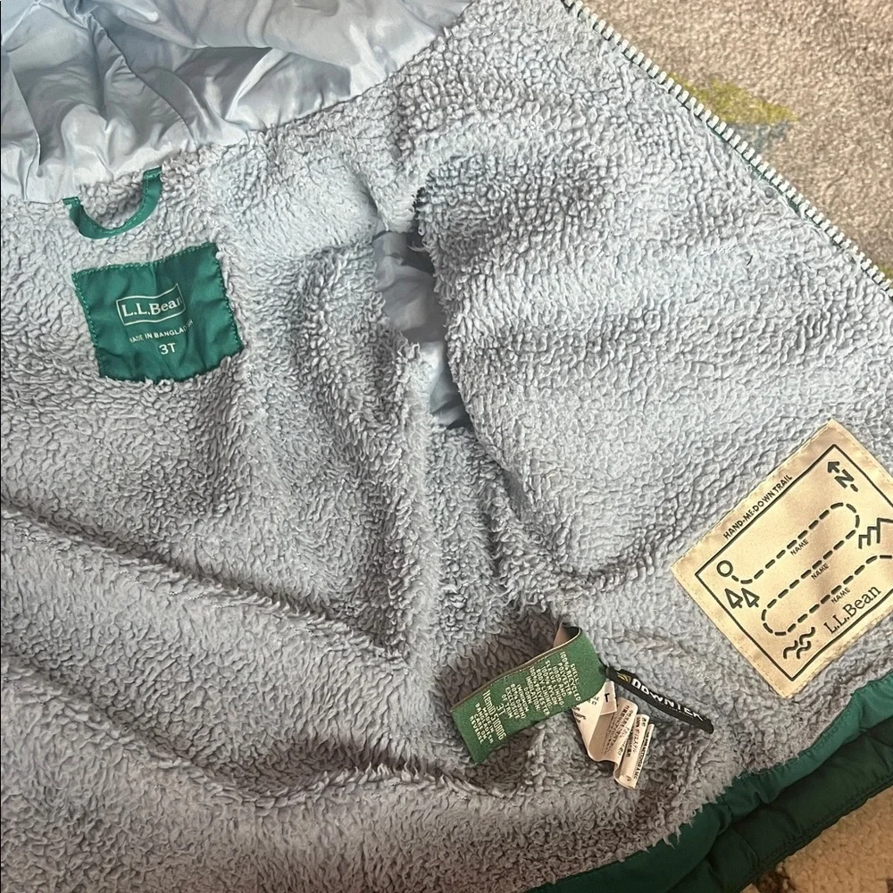 L.L. Bean Kids Teal Puffer Coat 3T